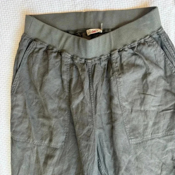 Faherty Arlie Day Jogger Womens S Green Linen Blend Stretch Pull On Granola Girl - Picture 4 of 13